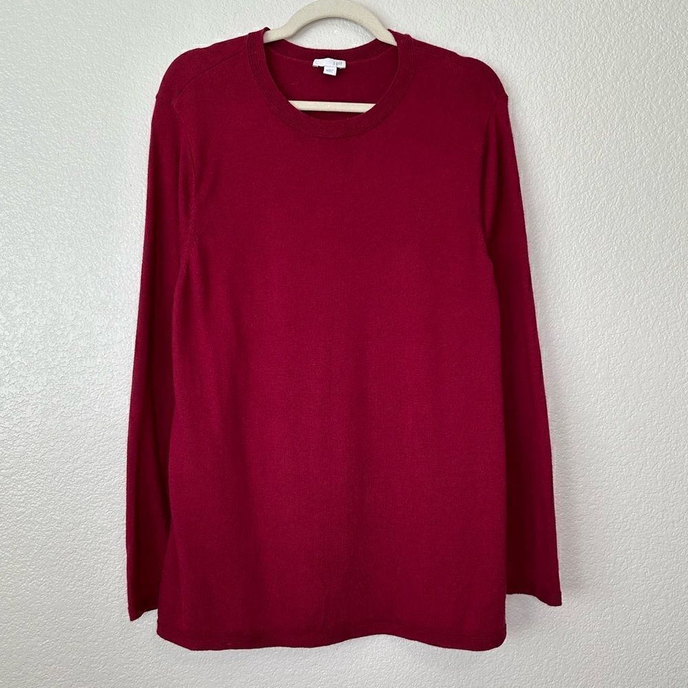 J. Jill Red Crewneck Long Sleeves Women’s Pullover Sweater, Sz Large Petite